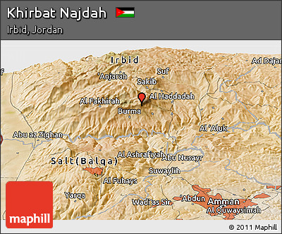Satellite Panoramic Map of Khirbat Najdah
