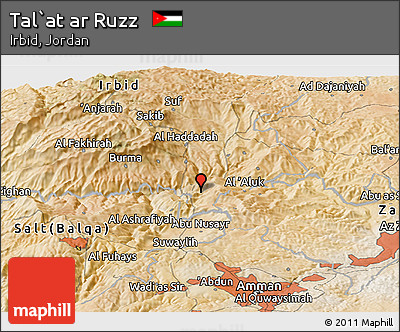 Satellite Panoramic Map of Tal`at Ar Ruzz