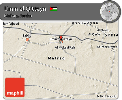 Shaded Relief 3D Map of Umm Al Qiţţayn