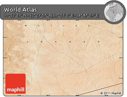 Satellite Map of the Area around 32° 8' 5" N, 38° 19' 30" E