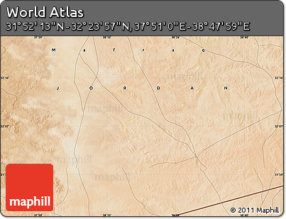 Satellite Map of the Area around 32° 8' 5" N, 38° 19' 30" E