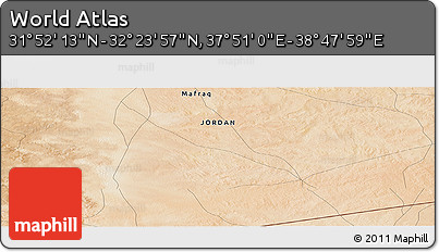 Satellite Panoramic Map of the Area around 32° 8' 5" N, 38° 19' 30" E