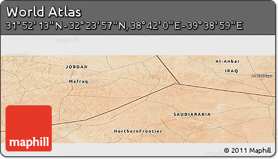 Satellite Panoramic Map of the Area around 32° 8' 5" N, 39° 10' 29" E