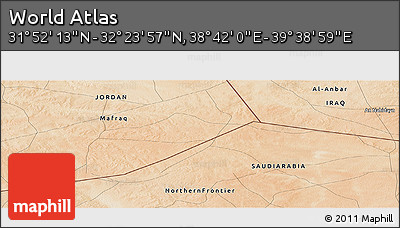Satellite Panoramic Map of the Area around 32° 8' 5" N, 39° 10' 29" E