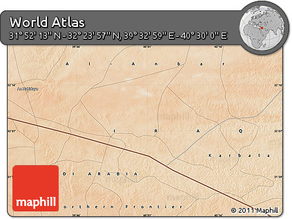 Satellite Map of the Area around 32° 8' 5" N, 40° 1' 29" E