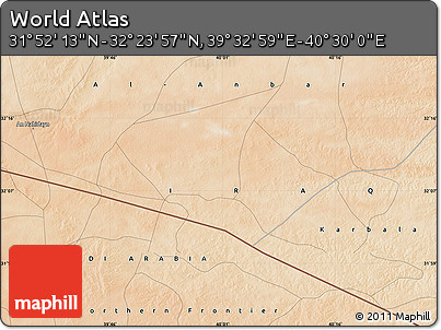 Satellite Map of the Area around 32° 8' 5" N, 40° 1' 29" E