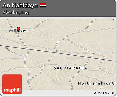 Shaded Relief Panoramic Map of An Nahīdayn