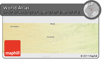 Physical Panoramic Map of the Area around 32° 8' 5" N, 40° 52' 30" E