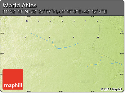 Physical Map of the Area around 32° 8' 5" N, 41° 43' 30" E