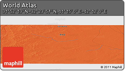 Political Panoramic Map of the Area around 32° 8' 5" N, 41° 43' 30" E
