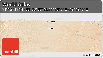 Satellite Panoramic Map of the Area around 32° 8' 5" N, 41° 43' 30" E