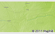 Physical 3D Map of the area around 32° 8' 5" N, 42° 34' 30" E