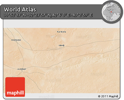 Satellite 3D Map of the Area around 32° 8' 5" N, 42° 34' 30" E