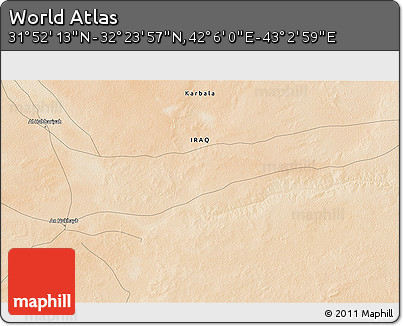 Satellite 3D Map of the Area around 32° 8' 5" N, 42° 34' 30" E