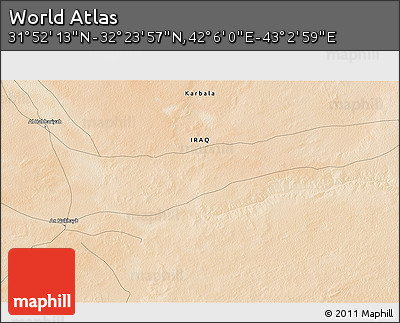 Satellite 3D Map of the Area around 32° 8' 5" N, 42° 34' 30" E