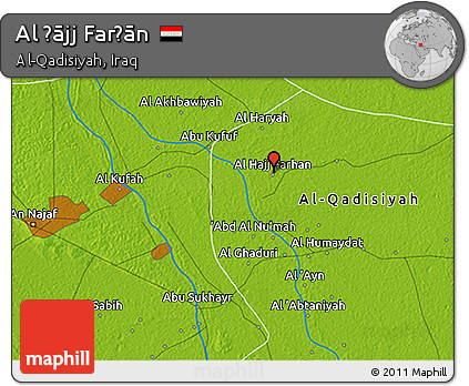 Physical 3D Map of Al Ḩājj Farḩān