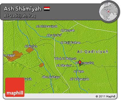 Physical 3D Map of Ash Shāmīyah