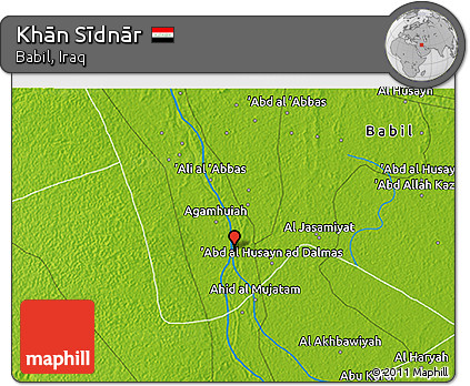 Physical 3D Map of Khān Sīdnār