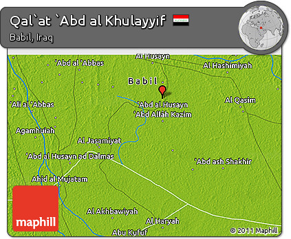 Physical 3D Map of Qal`at `Abd Al Khulayyif
