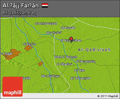 Physical 3D Map of Al Ḩājj Farḩān