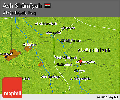 Physical 3D Map of Ash Shāmīyah