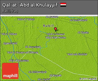 Physical 3D Map of Qal`at `Abd Al Khulayyif