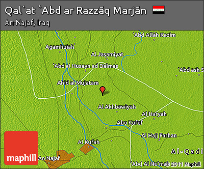 Physical 3D Map of Qal`at `Abd Ar Razzāq Marjān