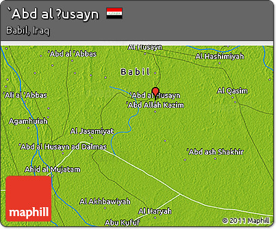 Physical 3D Map of `Abd Al Ḩusayn