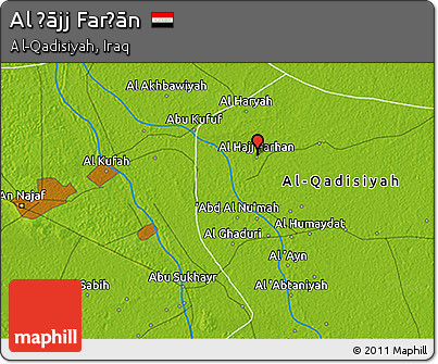 Physical 3D Map of Al Ḩājj Farḩān