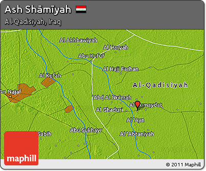 Physical 3D Map of Ash Shāmīyah