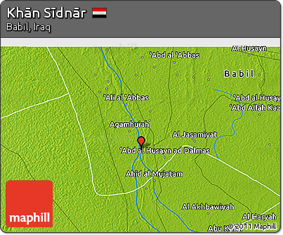Physical 3D Map of Khān Sīdnār