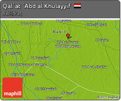 Physical 3D Map of Qal`at `Abd Al Khulayyif