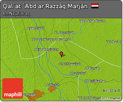 Physical 3D Map of Qal`at `Abd Ar Razzāq Marjān