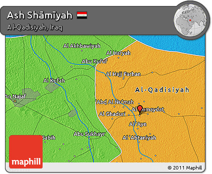 Political 3D Map of Ash Shāmīyah