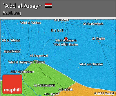 Political 3D Map of `Abd Al Ḩusayn