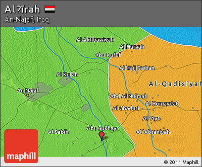 Political 3D Map of Al Ḩīrah