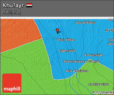 Political 3D Map of Khuḑayr