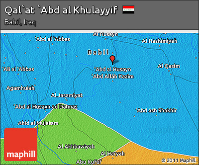 Political 3D Map of Qal`at `Abd Al Khulayyif
