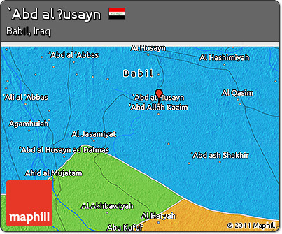 Political 3D Map of `Abd Al Ḩusayn