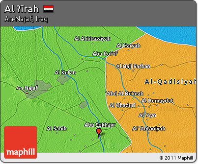 Political 3D Map of Al Ḩīrah