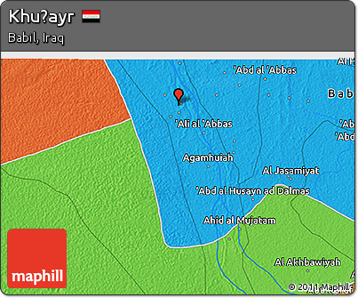 Political 3D Map of Khuḑayr