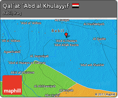 Political 3D Map of Qal`at `Abd Al Khulayyif