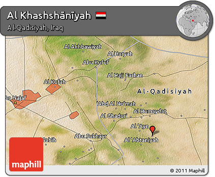 Satellite 3D Map of Al Khashshānīyah