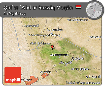 Satellite 3D Map of Qal`at `Abd Ar Razzāq Marjān