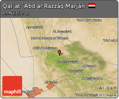 Satellite 3D Map of Qal`at `Abd Ar Razzāq Marjān