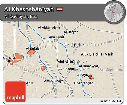 Shaded Relief 3D Map of Al Khashshānīyah