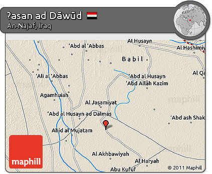 Shaded Relief 3D Map of Ḩasan Ad Dāwūd