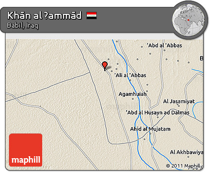 Shaded Relief 3D Map of Khān Al Ḩammād