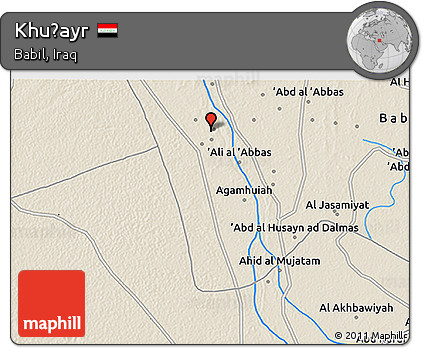 Shaded Relief 3D Map of Khuḑayr