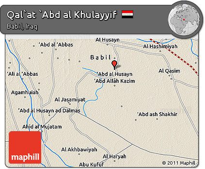 Shaded Relief 3D Map of Qal`at `Abd Al Khulayyif